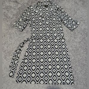 Elegant Black and White Patterned Dress